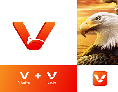 Eagle And V Letter Logo, Logo design, Brand Identity,