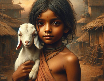 A Kid With A Baby Goat