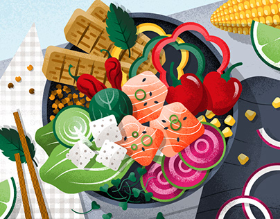 Food Fanatics, editorial illustration & infographics