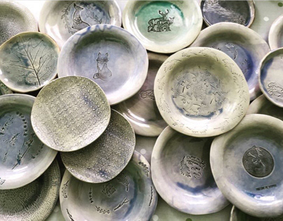 Ceramic handbuilt plates