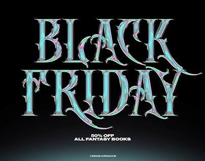 Black Friday Poster Design - Fantasy Books Sale Banner