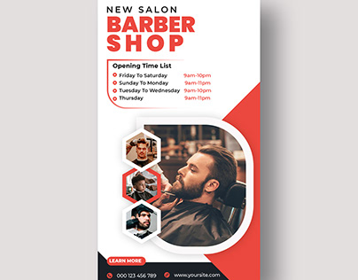 Barber Shop Social Media Instagram Post Template
