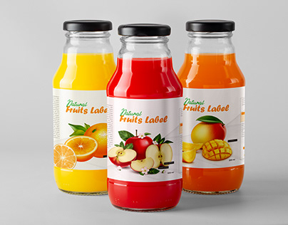 Natural Fruit Labels Design Template