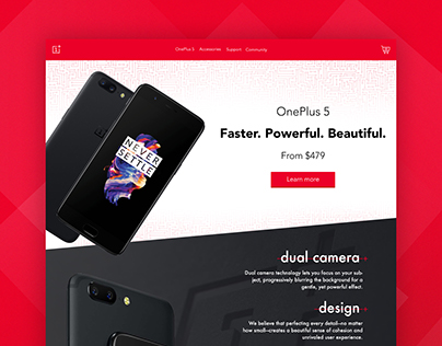 OnePlus 5 Landing Page - my own design