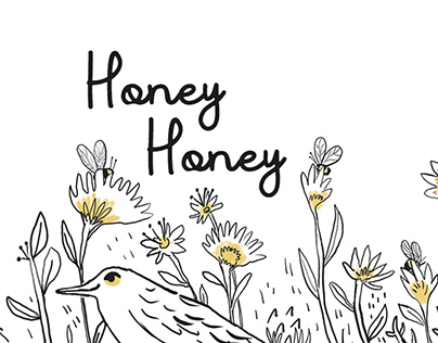 Honey label Illustration and Design