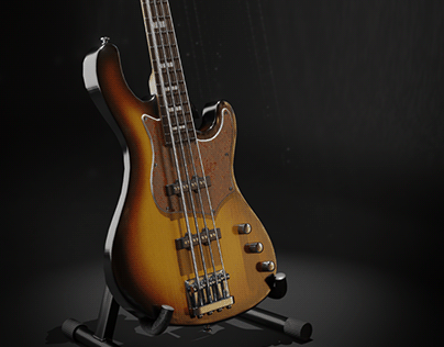Bass Guitar. Game ready, low poly