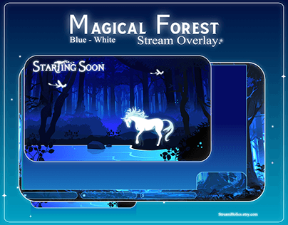 Project thumbnail - MAGICAL FOREST STREAM OVERLAY ANIMATED Blue - White