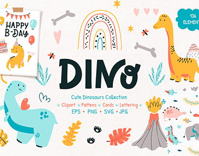 Dino. Cute Dinosaurs Collection