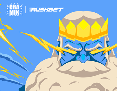 Rushbet promotional Zeus illustration