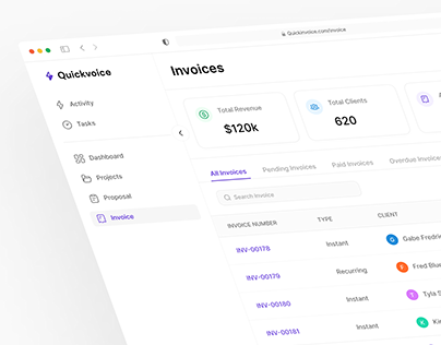Project thumbnail - Quickvoice | An Invoice Generating/Management dashboard