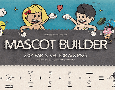 Mascot builder - Retro cartoon character toolbox