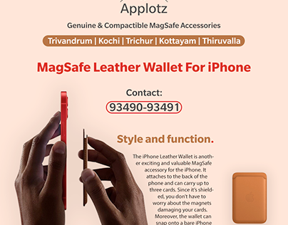 Apple MagSafe Leather Wallet For iPhone