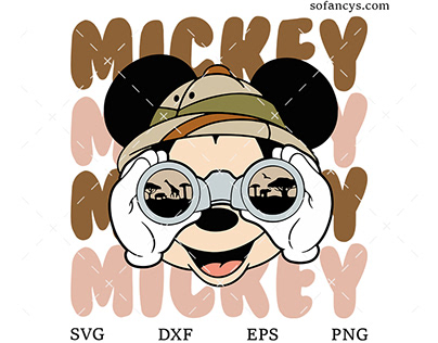 Safari Mickey Mouse Head SVG DXF EPS PNG Cut Files