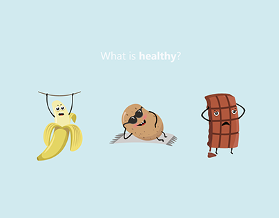 Healthy Eating - Food Characters Illustrations