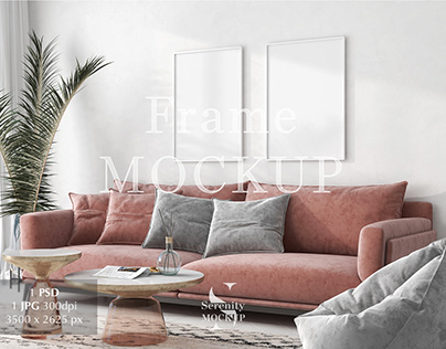 Frame Mockup | Living Room wall art gallery