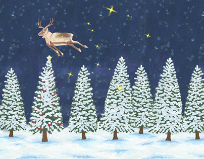 Christmas card animation by illustration