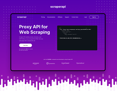 Scraperapi. Website UX/UI design