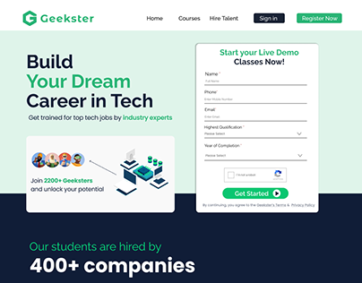 Geekster Website- Landing Page UI