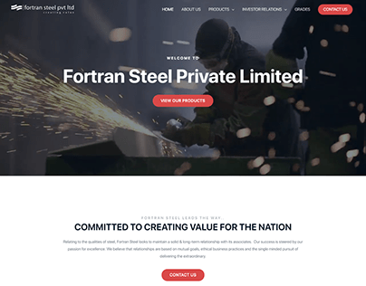 Fortran Steel website redesign