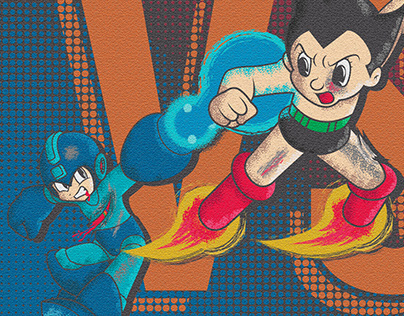 Mega Man VS Astroboy (fan art) 