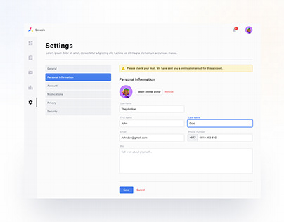 Settings page | Daily UI 007