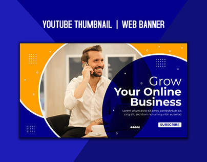 Business youtube thumbnail template design