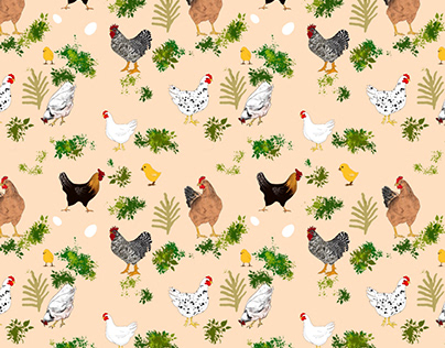 Chicken, chicks pattern