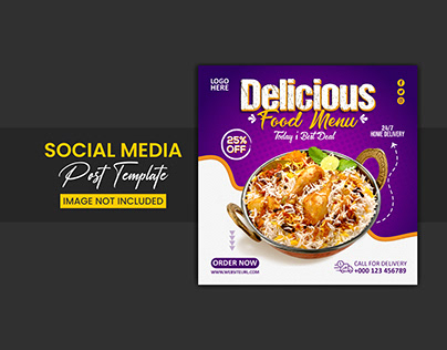 Delicous asian food social media template
