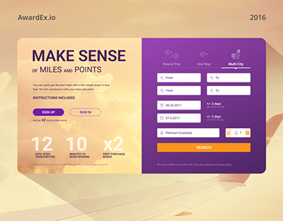 Awardex.io - fly with miles and points