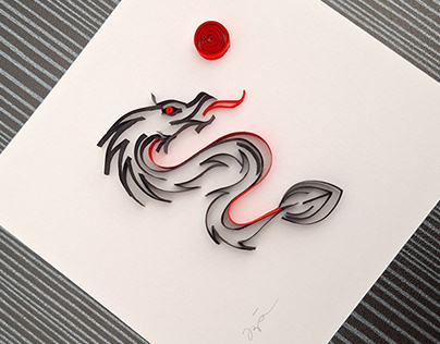 Project thumbnail - O Dragão / The Dragon ! - Quilling Art
