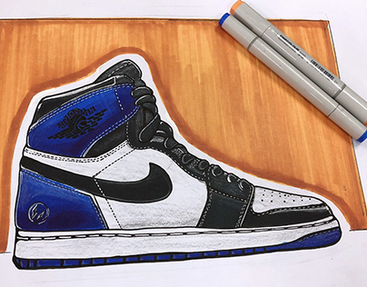 Hand-painted sneakers with markers