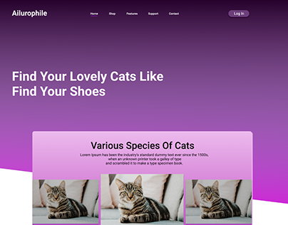 Web Design | Ailurophile for Cat Lovers