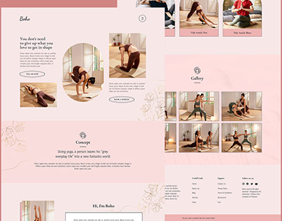 Yoga Website Theme Design for Boho