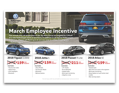 Volkswagen of Akron Employee Sales Incentive - 2018