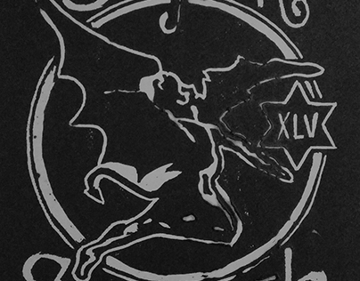 Black Sabbath Logo Linol Printing