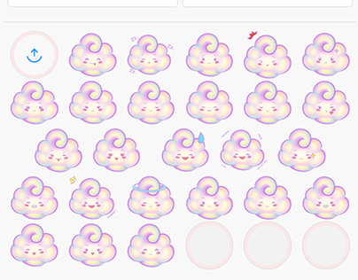 Cute Rainbow Cloud Emoji