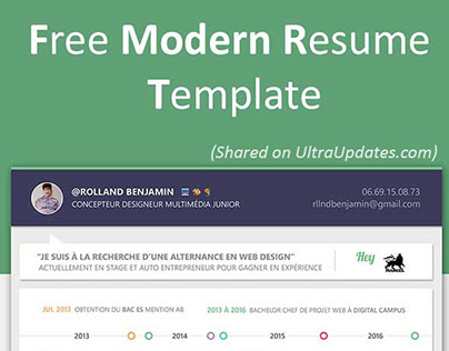 Free Modern Resume PSD Template