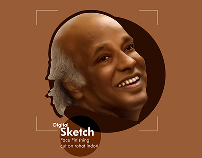 Rahat Indori Poet Digital Sketch for a Book