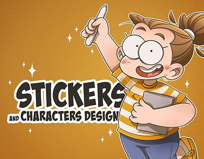 Comics stickers and characters design