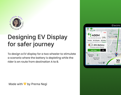 Designing Interface for EV display for safer journey.
