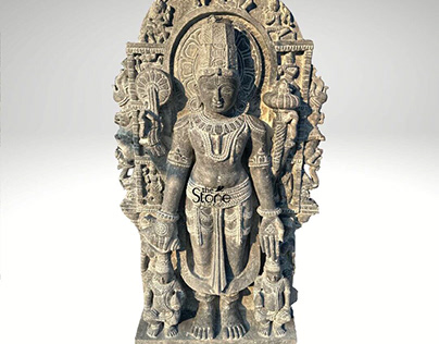 Black Stone Vishnu Statue 4.5ft