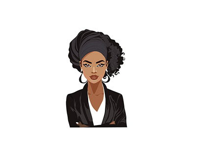 black women macot ,real image illustration/ logo