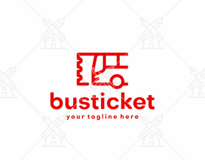 Bus ticket booking logo design. Bus tour vector design