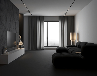 Dark living room design