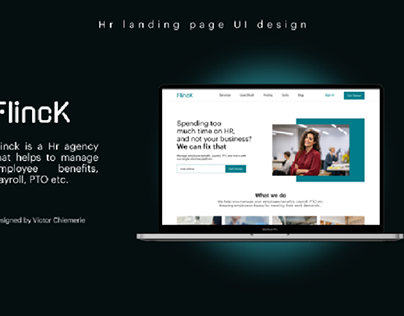 Website landing page design with modal components