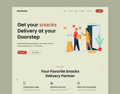 Streetreats - Landing page for a food delivery platform