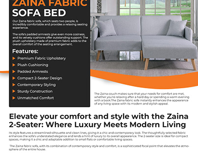 Zaina Fabric Sofa Bed