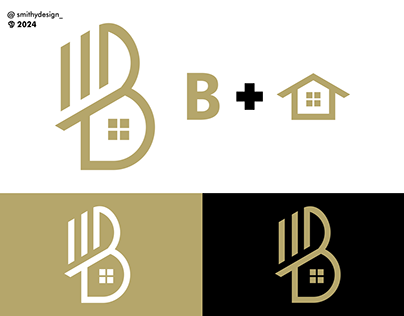 Monogram B Real Estate Logo Design