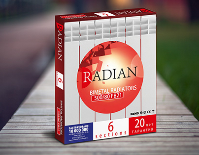 Упаковка и логотип для секционных радиаторов Radian