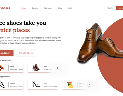 Comfy Shoes - Leather shoe website designs